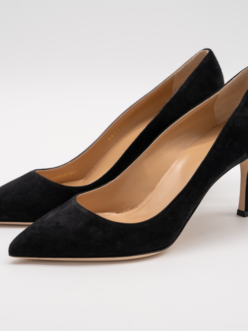 Sergio Rossi Women's Pumps Black Suede 75mm Heels New Secret size 39.5eu 9.5 US